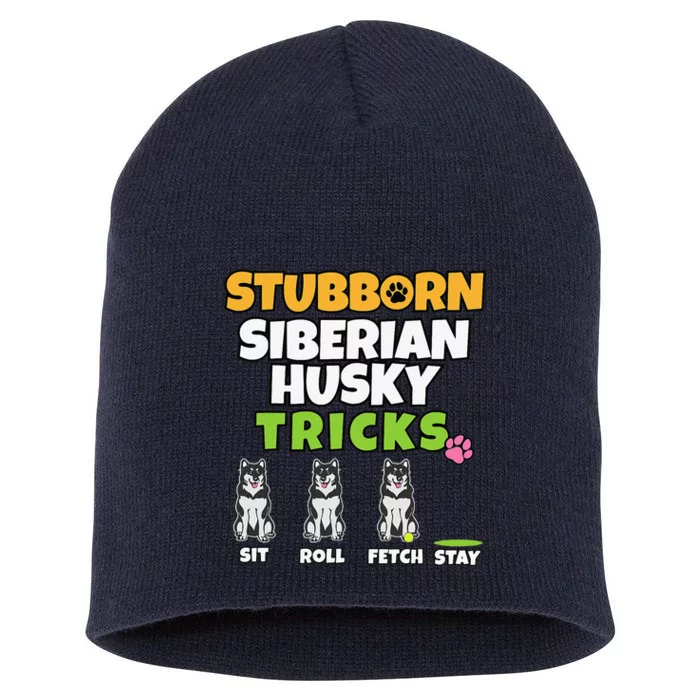 Stubborn Siberian Husky Tricks I Dog Lover I Funny Husky Short Acrylic Beanie