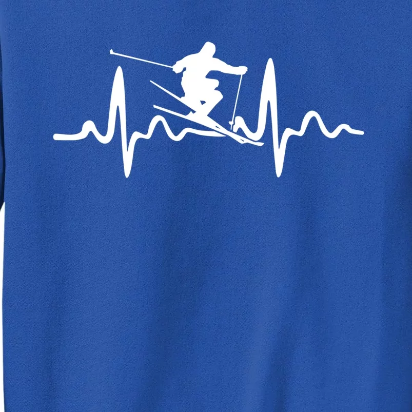 Skiing Skier Heartbeat Gift Sweatshirt