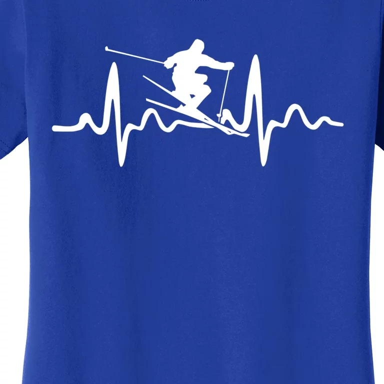 Skiing Skier Heartbeat Gift Women's T-Shirt