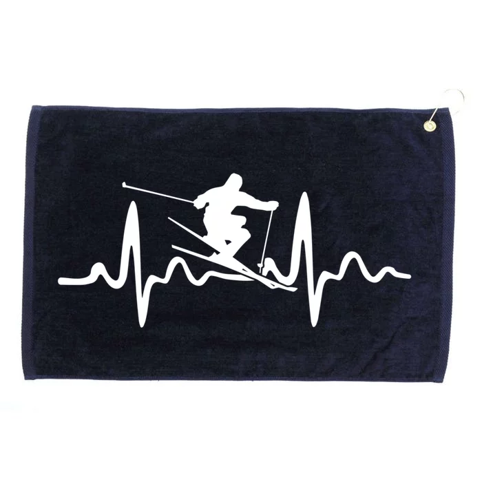 Skiing Skier Heartbeat Gift Grommeted Golf Towel