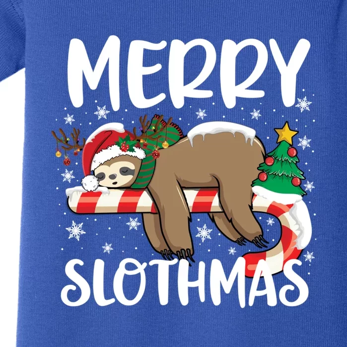 Sloth Santa Hat Funny Christmas Sloth Lover Merry Slothmas Cute Gift Baby Bodysuit