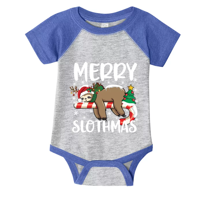 Sloth Santa Hat Funny Christmas Sloth Lover Merry Slothmas Cute Gift Infant Baby Jersey Bodysuit