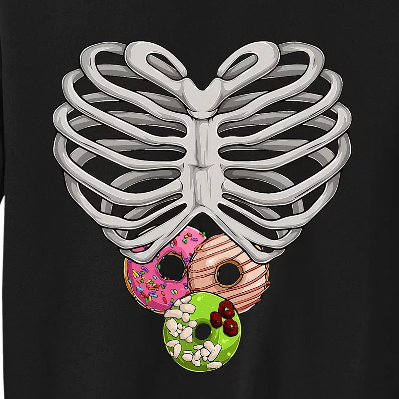 Scary Skeleton Halloween Skull Rib Cage Donuts Sweatshirt