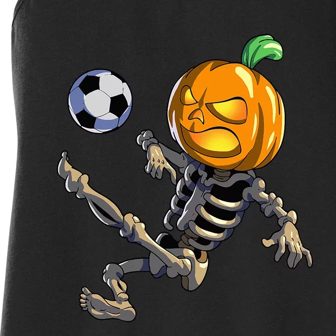 Soccer Skeleton Halloween Soccer Halloween Women's Racerback Tank