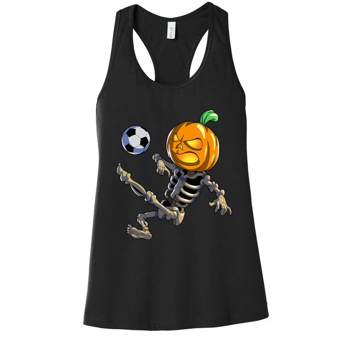 Soccer Skeleton Halloween Soccer Halloween Women's Racerback Tank