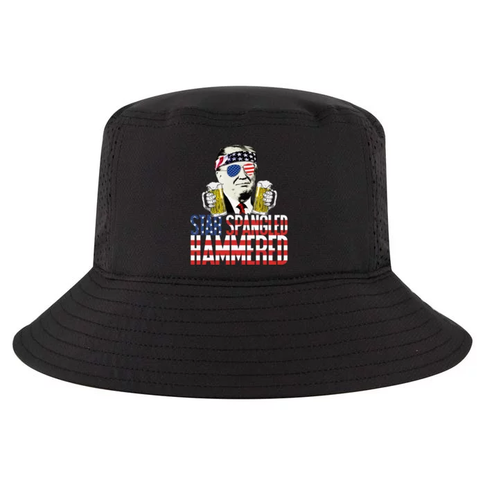 Star Spangled Hammered President Donald Trump Beer Lover Cool Comfort Performance Bucket Hat