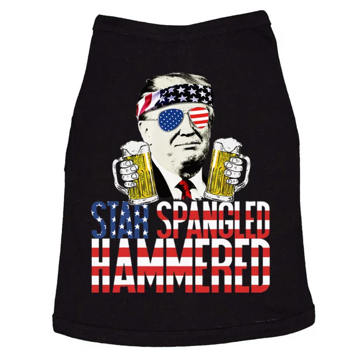 Star Spangled Hammered President Donald Trump Beer Lover Doggie Tank