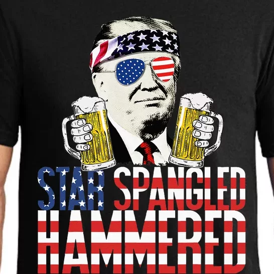 Star Spangled Hammered President Donald Trump Beer Lover Pajama Set