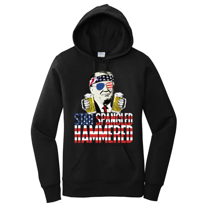 Star Spangled Hammered President Donald Trump Beer Lover Women's Pullover Hoodie