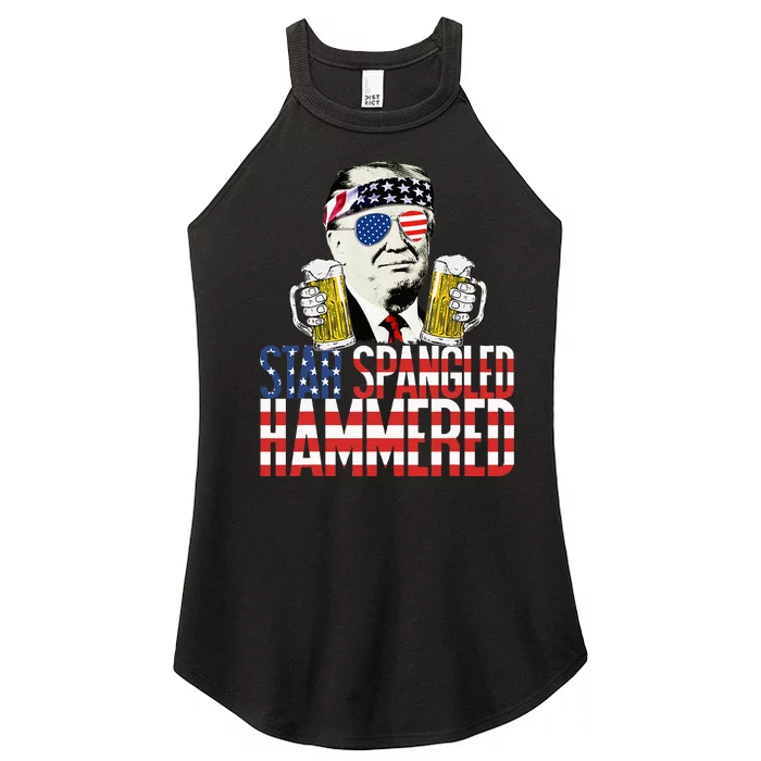 Star Spangled Hammered President Donald Trump Beer Lover Women’s Perfect Tri Rocker Tank