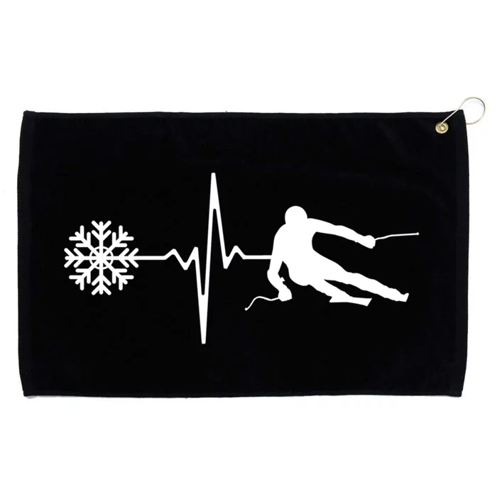 Snowflower Skiing Heartbeat Winter Skier Snow Shredding Slopes Grommeted Golf Towel