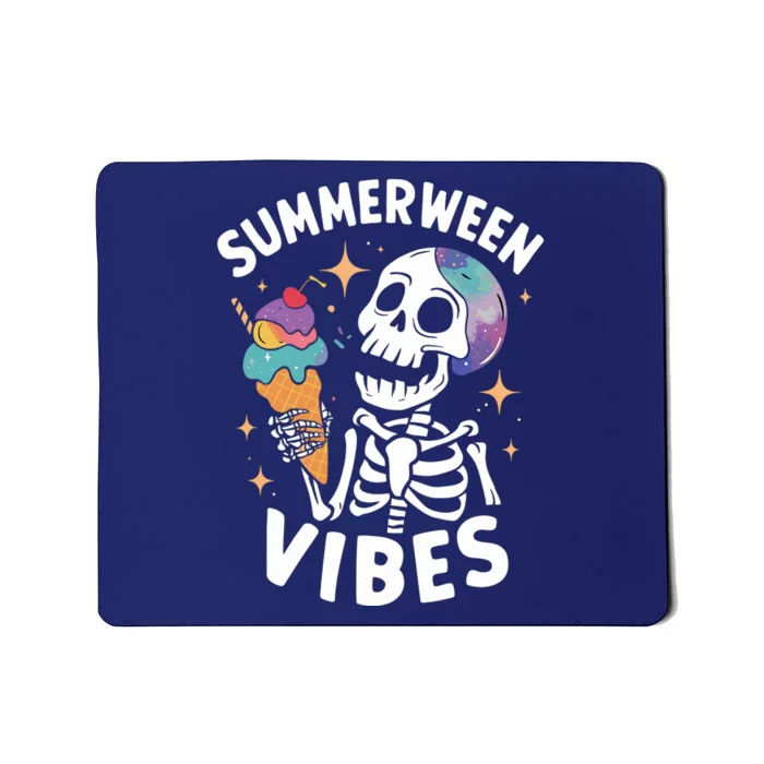 Summerween Summer Halloween Funny Skeleton Ice Cream Party Mousepad