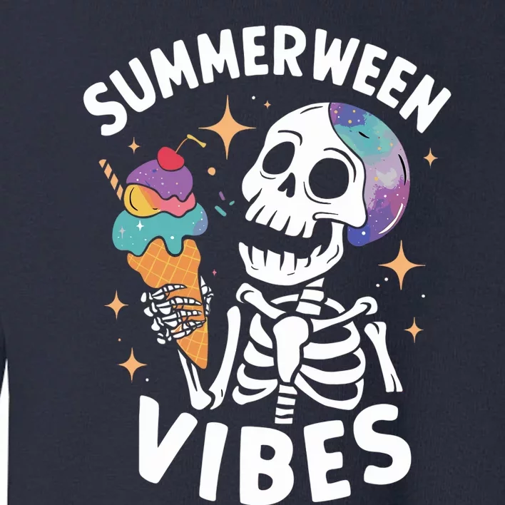 Summerween Summer Halloween Funny Skeleton Ice Cream Party Toddler Sweatshirt