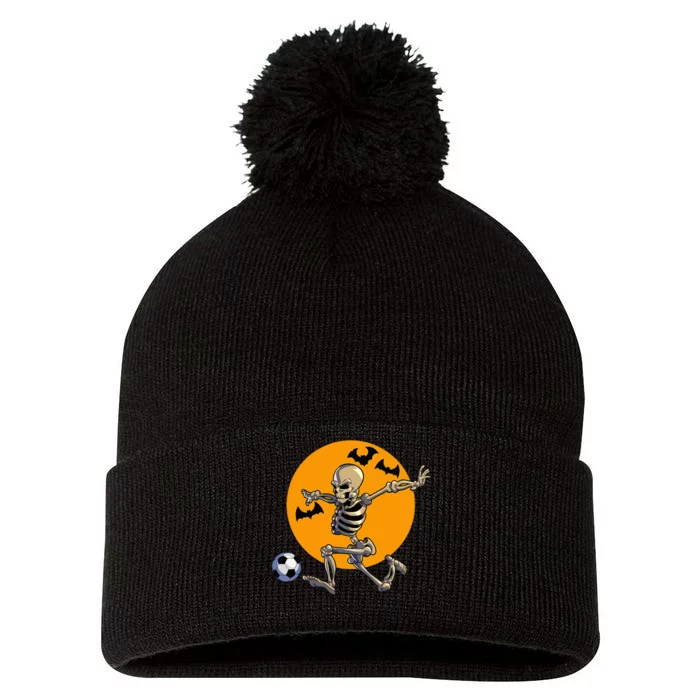 Soccer Skeleton Halloween Soccer Player Halloween Pom Pom 12in Knit Beanie