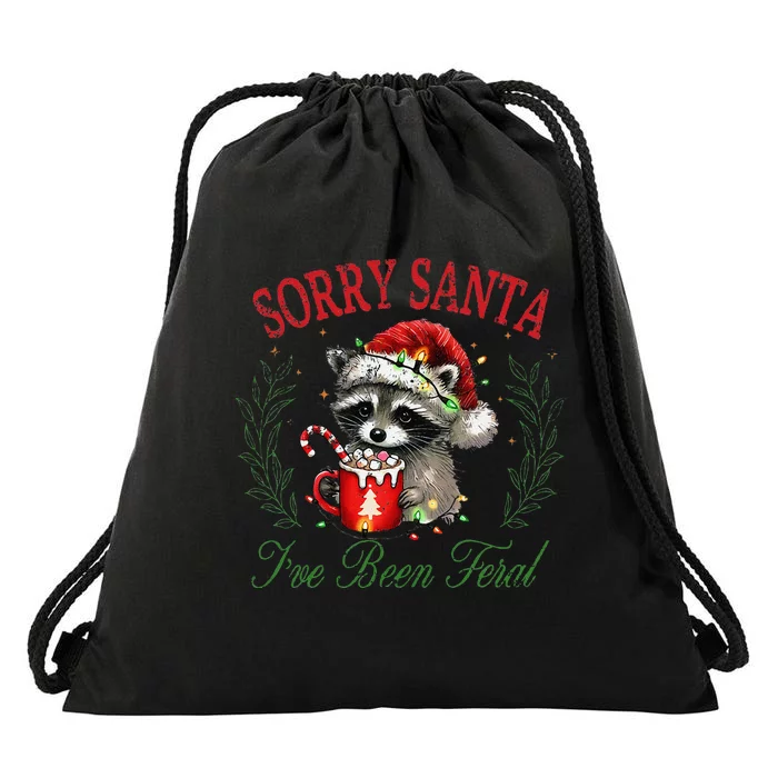 Sorry Santa IVe Been Feral Active Drawstring Bag