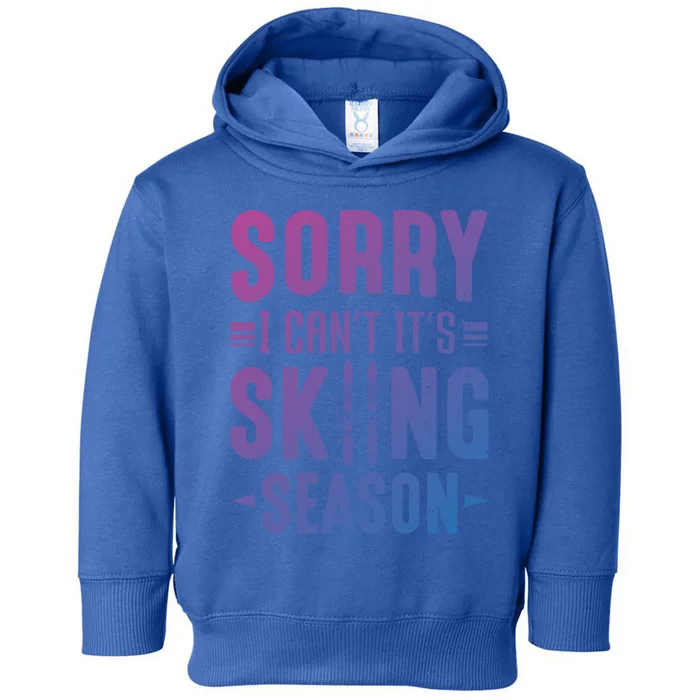 Skiier Sorry I Cant It Is Skiing Season Winter Ski Meaningful Gift Toddler Hoodie