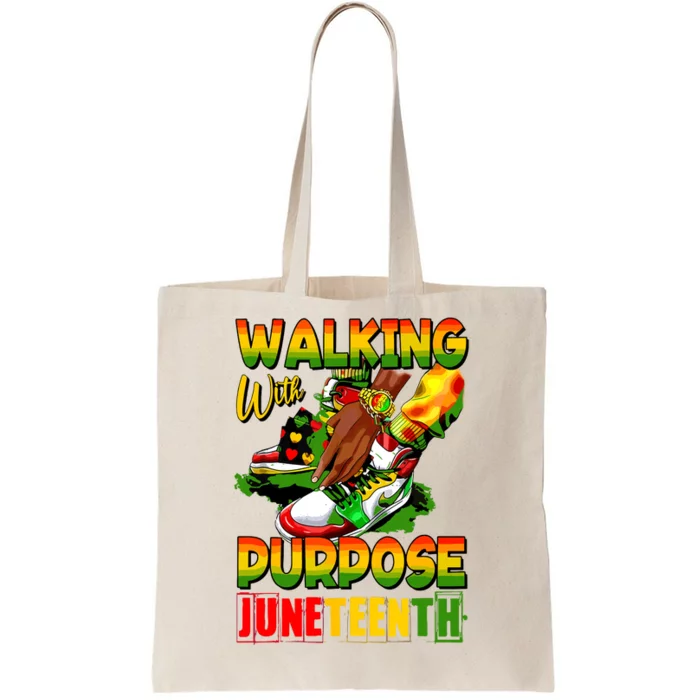 Shoes Steppin Into Juneteenth Walking With Purpose Tote Bag