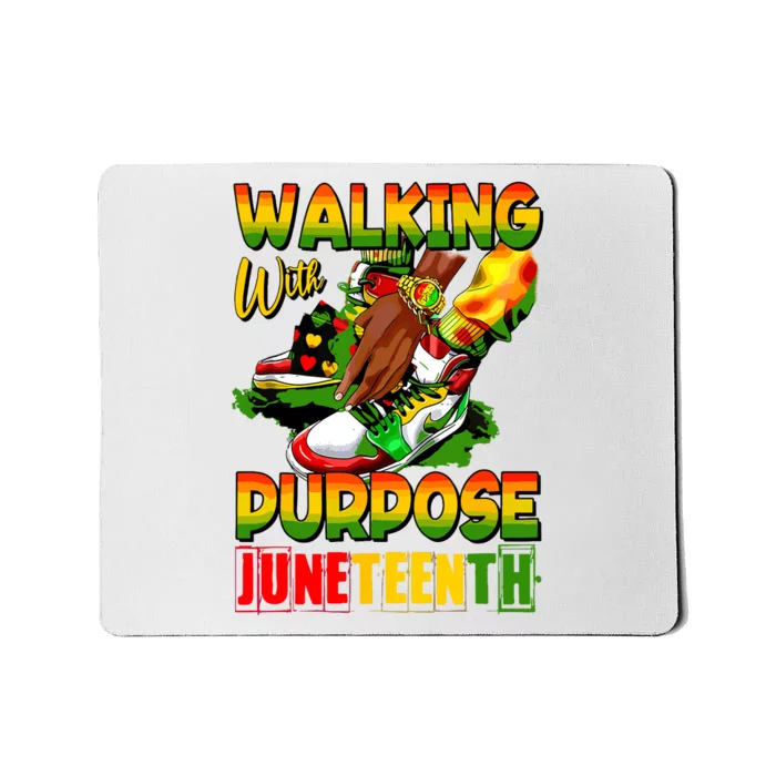 Shoes Steppin Into Juneteenth Walking With Purpose Mousepad