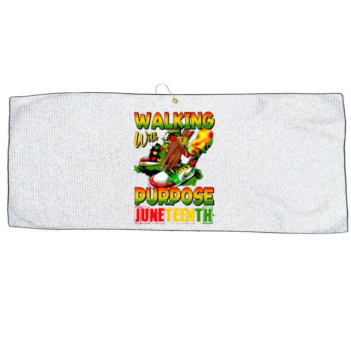 Shoes Steppin Into Juneteenth Walking With Purpose Large Microfiber Waffle Golf Towel