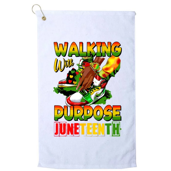 Shoes Steppin Into Juneteenth Walking With Purpose Platinum Collection Golf Towel