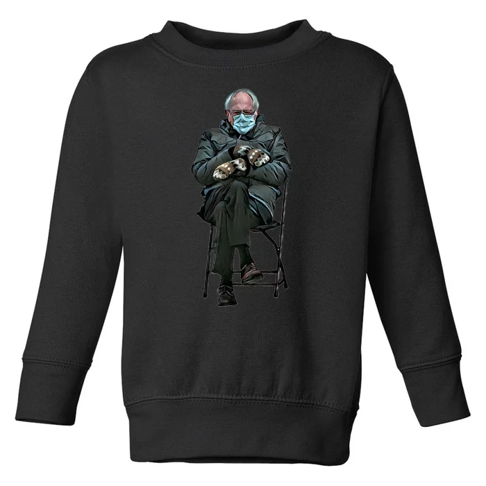 Sanders Sitting Inauguration Bernie Meme Chairman Sanders Toddler Sweatshirt