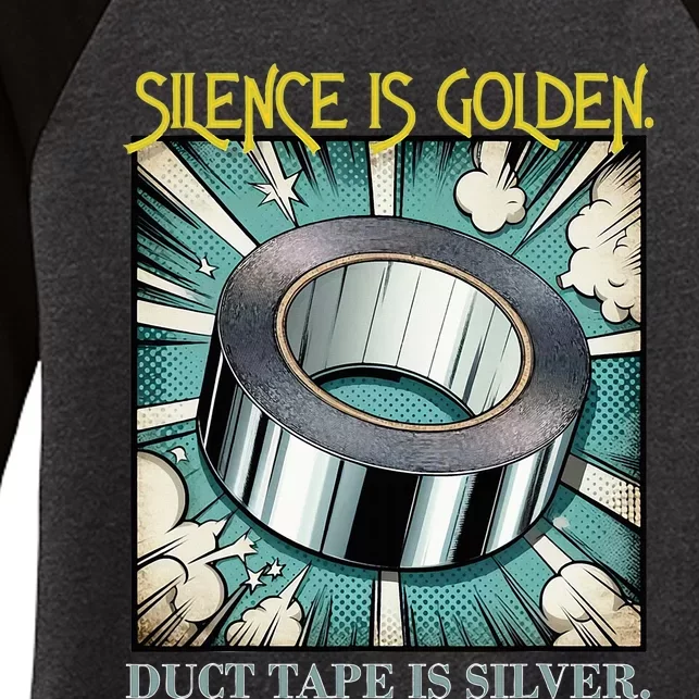 Snarky Silence is Golden Women's Tri-Blend 3/4-Sleeve Raglan Shirt