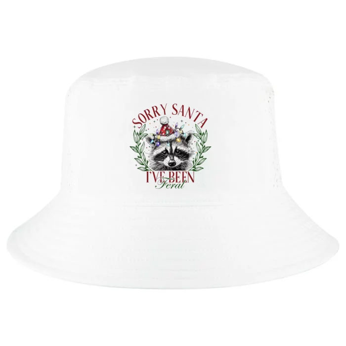 Sorry Santa IVe Been Feral Cute Raccoon Christmas Santa Cool Comfort Performance Bucket Hat