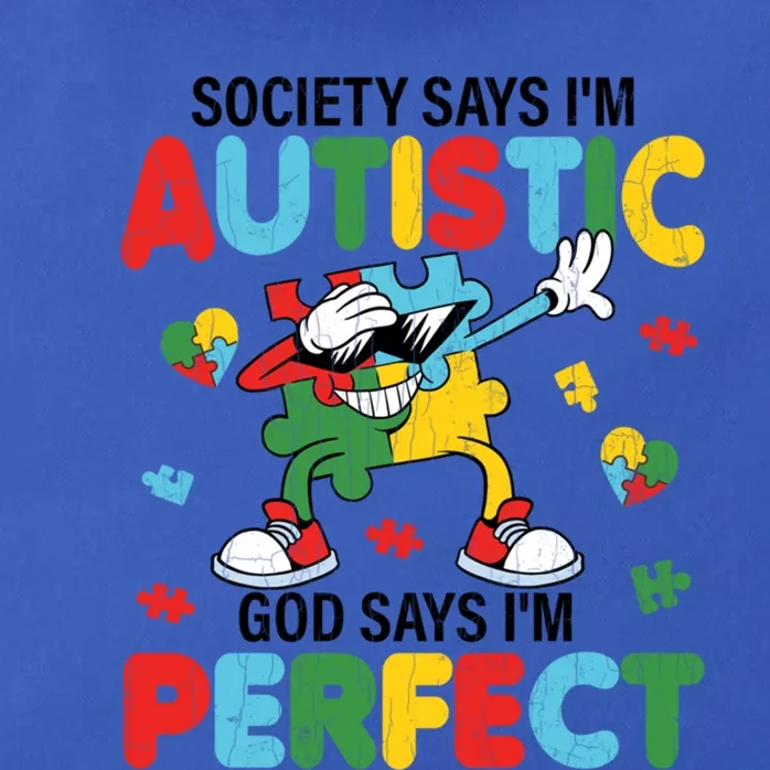 Society Says I Am Autistic Funny Autism Awareness Graphic Great Gift Zip Tote Bag