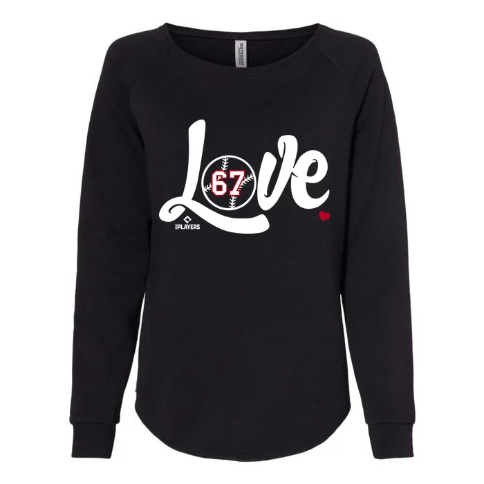 Sam Sel Is Love Valentines Day Los Angeles Baseball Gift Womens California Wash Sweatshirt