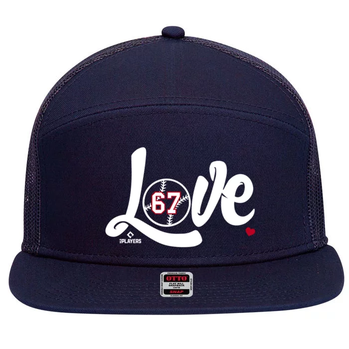 Sam Sel Is Love Valentines Day Los Angeles Baseball Gift 7 Panel Mesh Trucker Snapback Hat