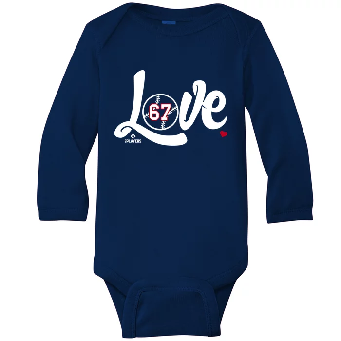 Sam Sel Is Love Valentines Day Los Angeles Baseball Gift Baby Long Sleeve Bodysuit