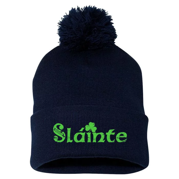 Slainte, Sláinte Irish Cheers, Health, St Patrick's Day Pom Pom 12in Knit Beanie