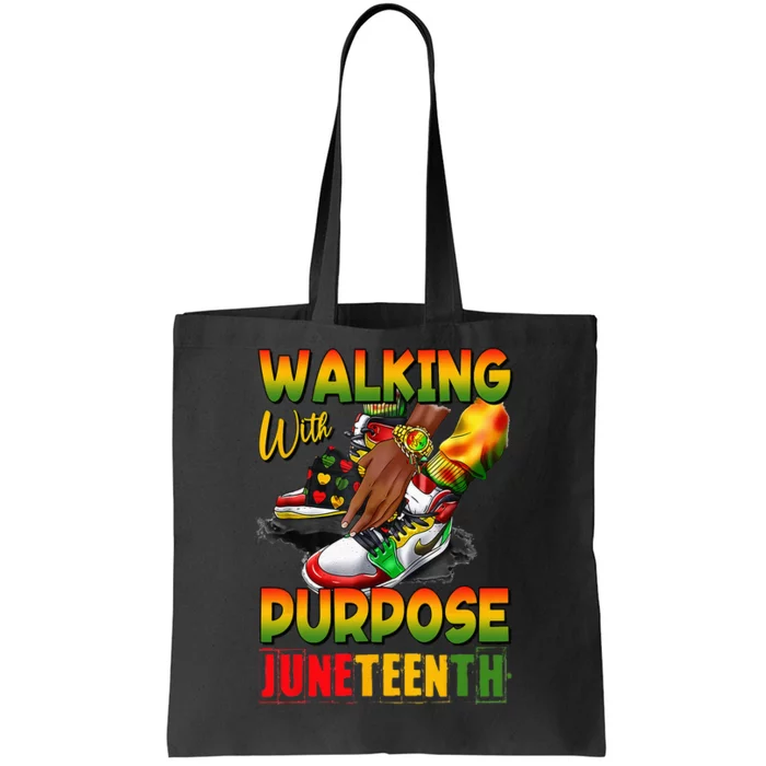 Shoes Steppin' Into Juneteenth Walking With Purpose Tote Bag