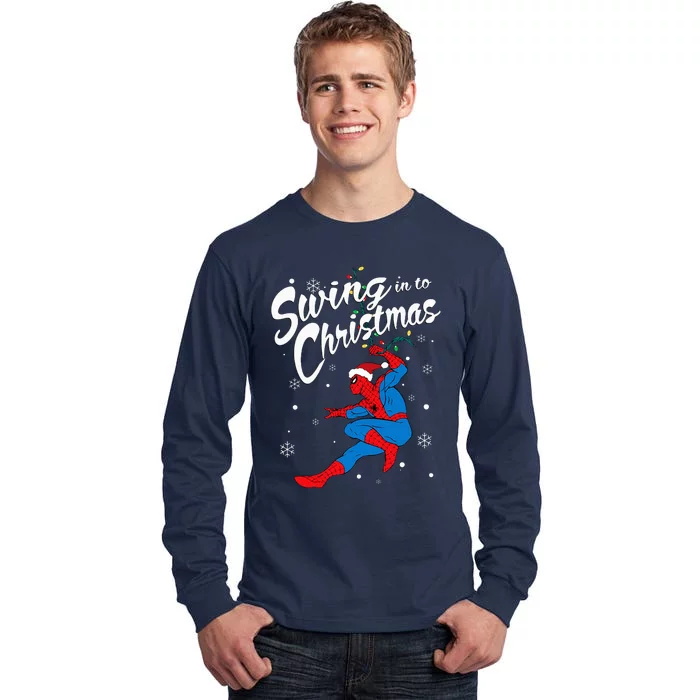 S.P.I.D.E.R.M.A.N Swing In To Christmas Tall Long Sleeve T-Shirt