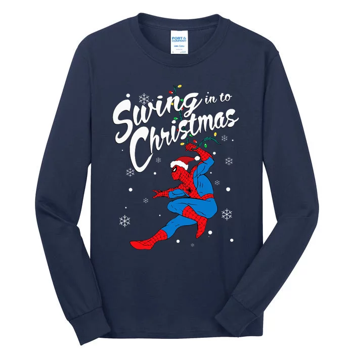 S.P.I.D.E.R.M.A.N Swing In To Christmas Tall Long Sleeve T-Shirt