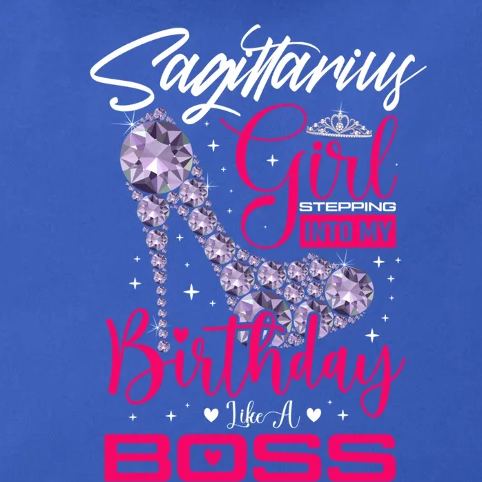 Sagittarius Stepping Into My Birthday Like A Boss Funny Gift Zip Tote Bag