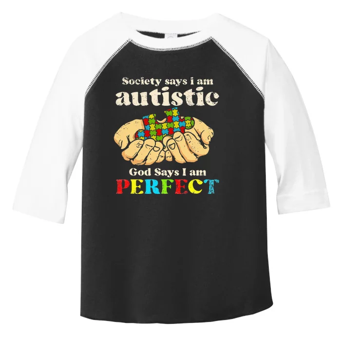 Society Says I'm Autistic Autism Awareness Toddler Fine Jersey T-Shirt