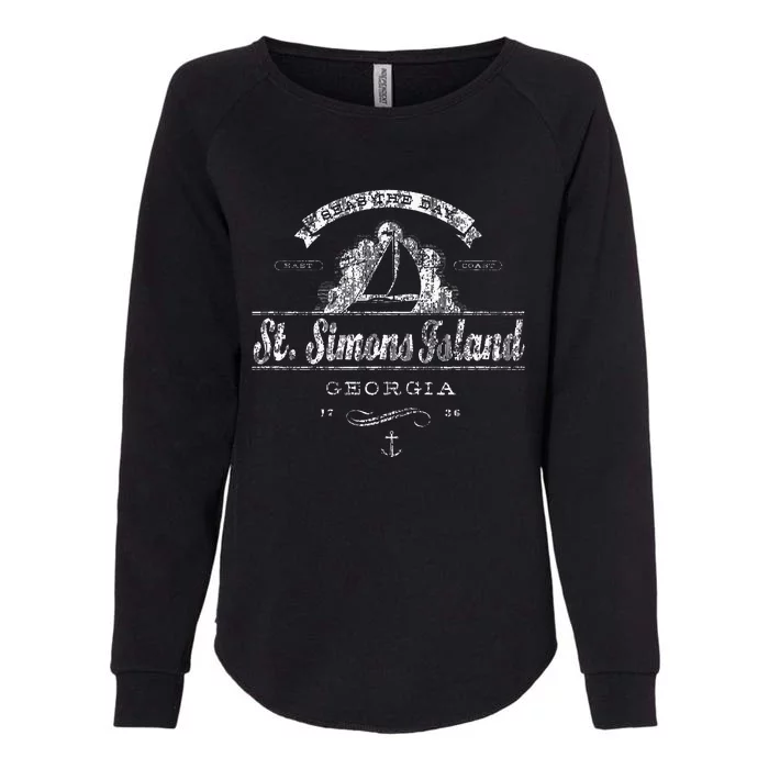 St. Simons Island Sailboat Vintage Nautical Womens California Wash Sweatshirt