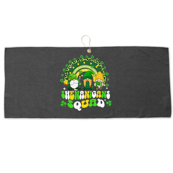 Shenanigans Squad Irish Gnomes St Patrick's Day Large Microfiber Waffle Golf Towel