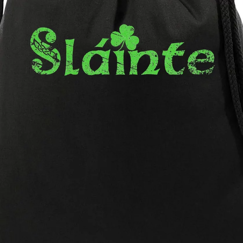 Slainte, Sláinte Irish Cheers, Health, St Patrick's Day Drawstring Bag