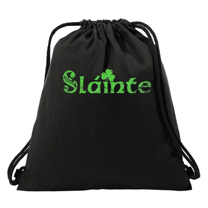 Slainte, Sláinte Irish Cheers, Health, St Patrick's Day Drawstring Bag