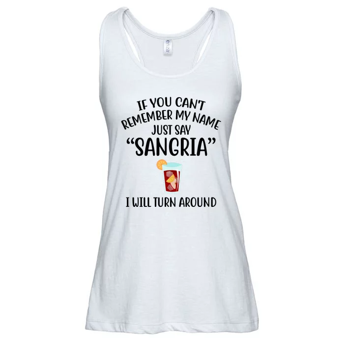 Say Sangria I Will Turn Around Funny Wine Lover Ladies Essential Flowy Tank