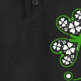 Shamrock Stethoscope Irish Nurse St Patricks Day Lucky Dry Zone Grid Performance Polo