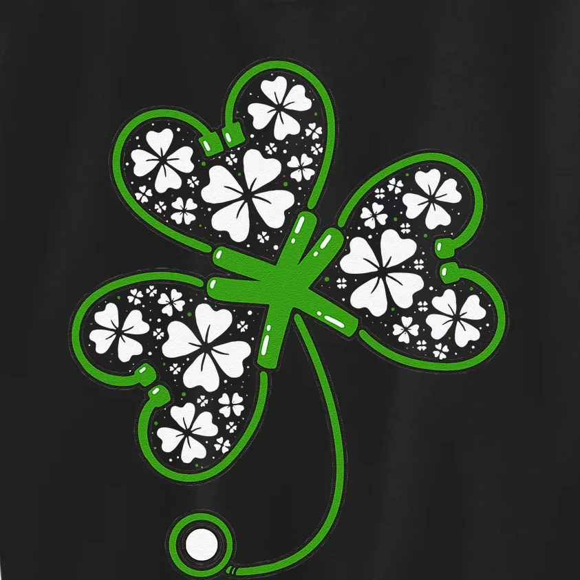 Shamrock Stethoscope Irish Nurse St Patricks Day Lucky Kids Sweatshirt