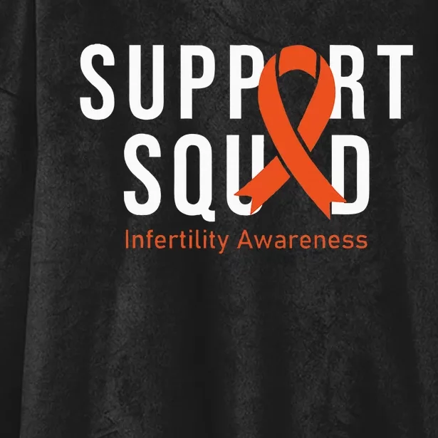 Support Squad Infertility Awareness Orange Ribbon Month Hooded Wearable Blanket