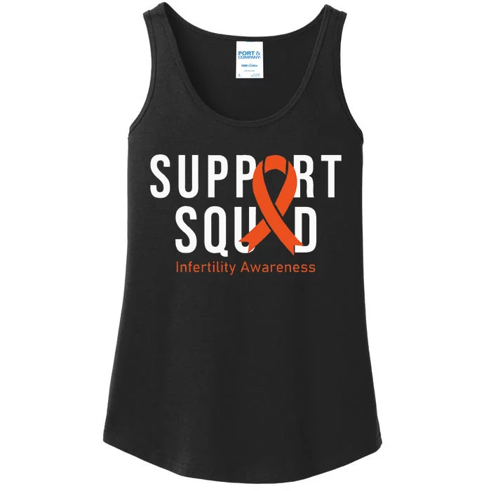 Support Squad Infertility Awareness Orange Ribbon Month Ladies Essential Tank