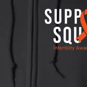 Support Squad Infertility Awareness Orange Ribbon Month Full Zip Hoodie