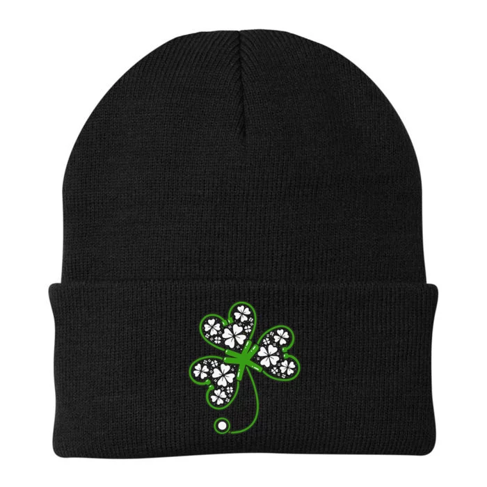 Shamrock Stethoscope Irish Nurse St Patricks Day Lucky Knit Cap Winter Beanie