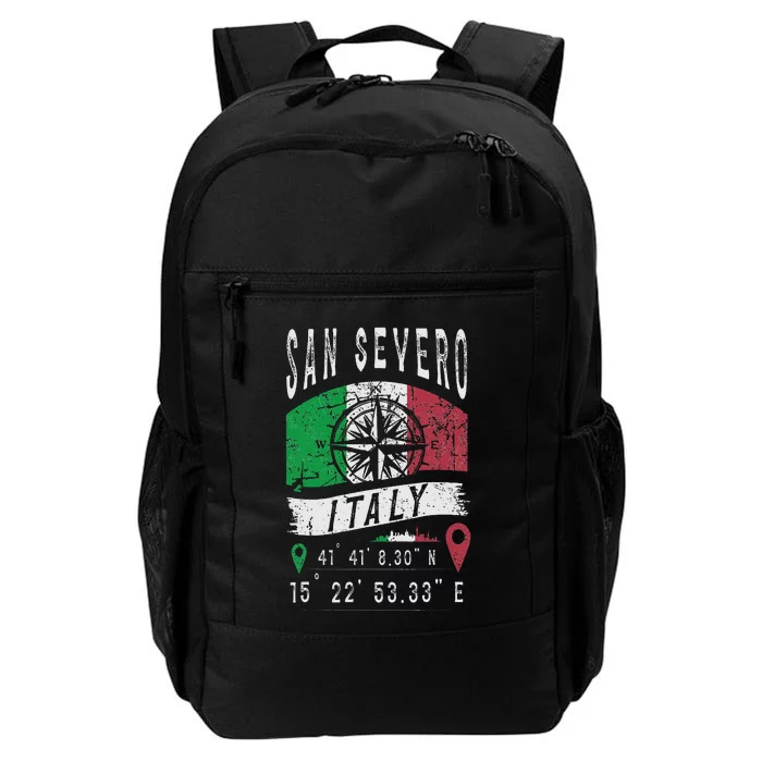 San Severo Italy Flag Italia Gps Coordinates Of San Severo Daily Commute Backpack