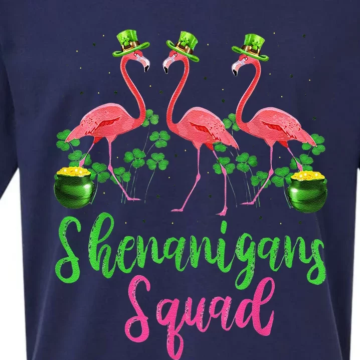 Shenanigan Squad Irish Flamingo Leprechaun St Patrick's Day Sueded Cloud Jersey T-Shirt